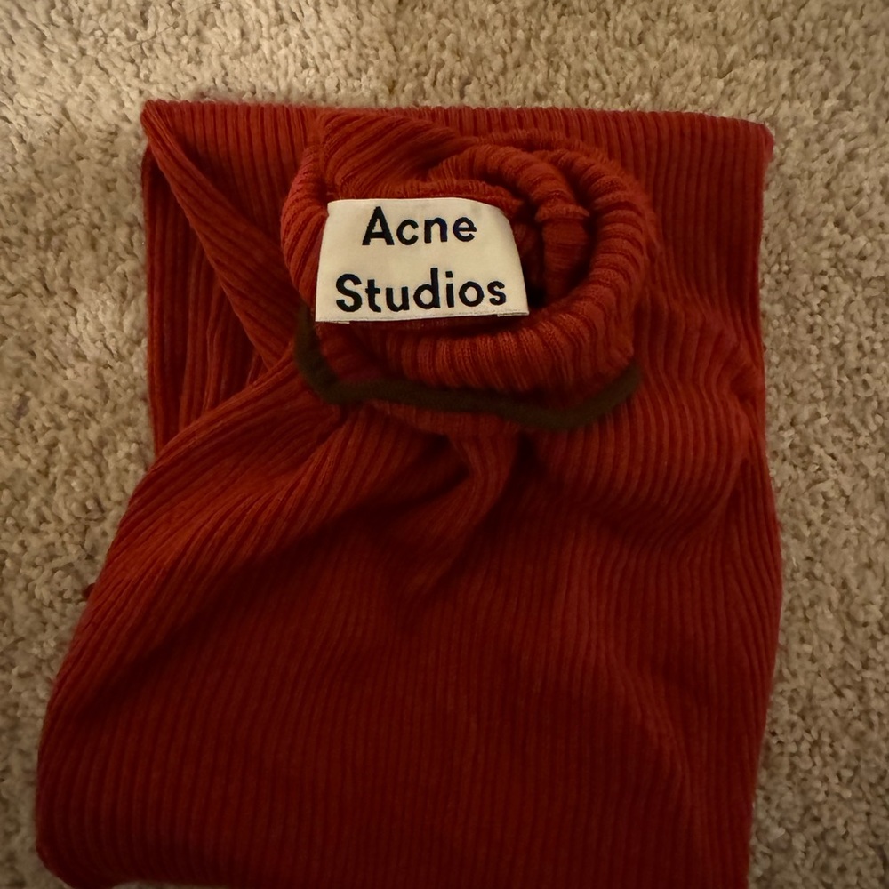 Acne Studio Fitted Turtleneck Brick Red - Picture 2 of 3